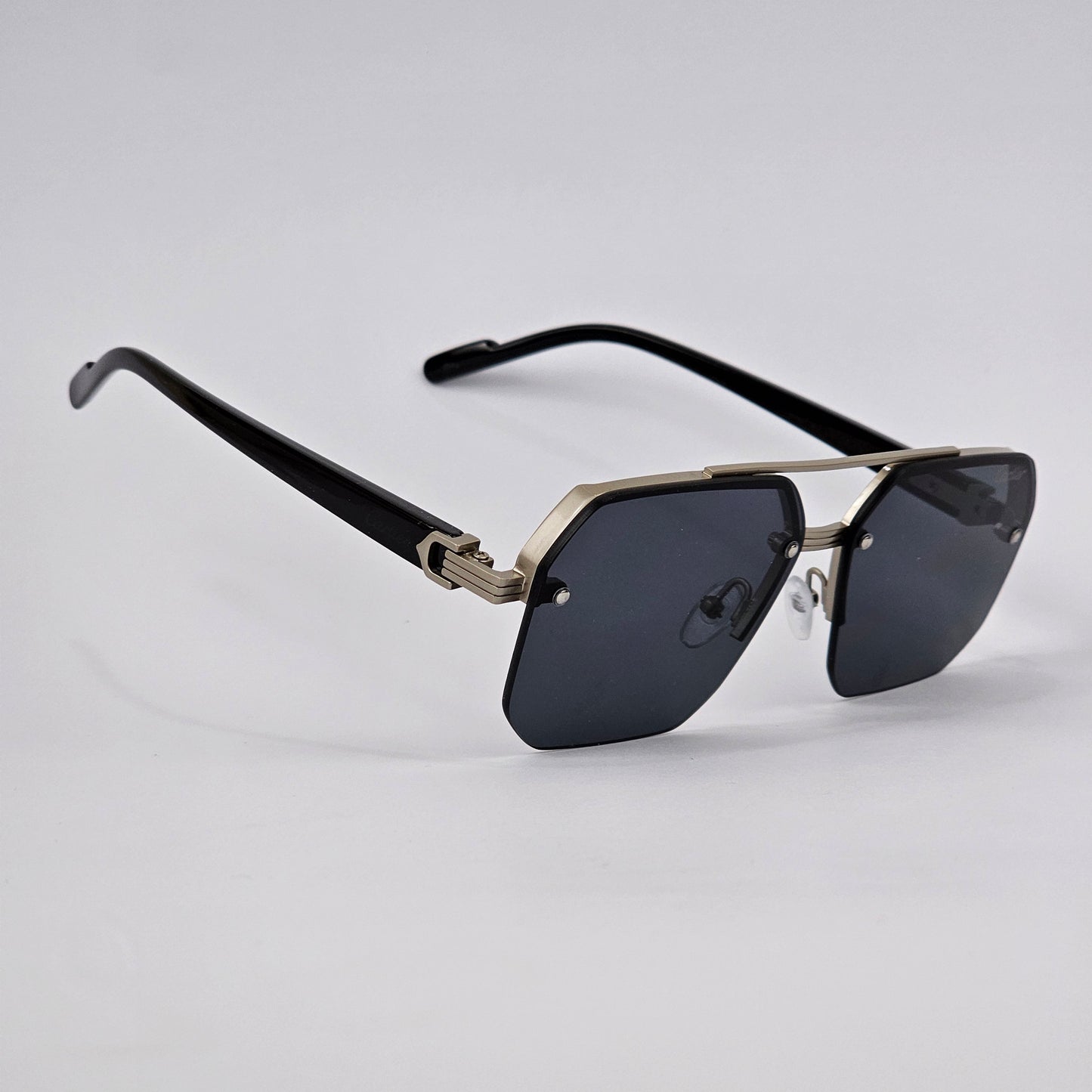 Cartier Rimless Aluminum Bridge - Silver/Black