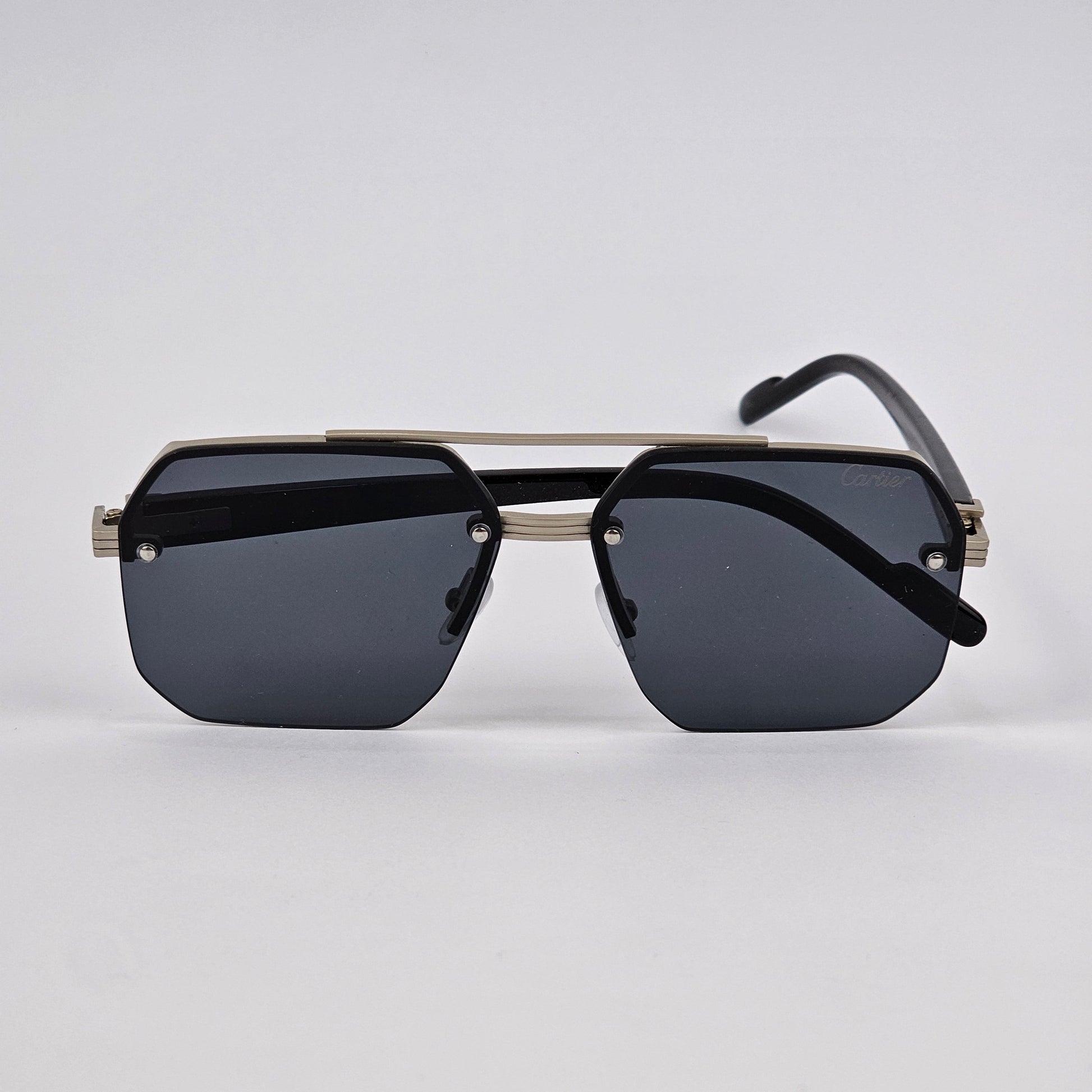 Cartier Rimless Aluminum Bridge - Silver/Black
